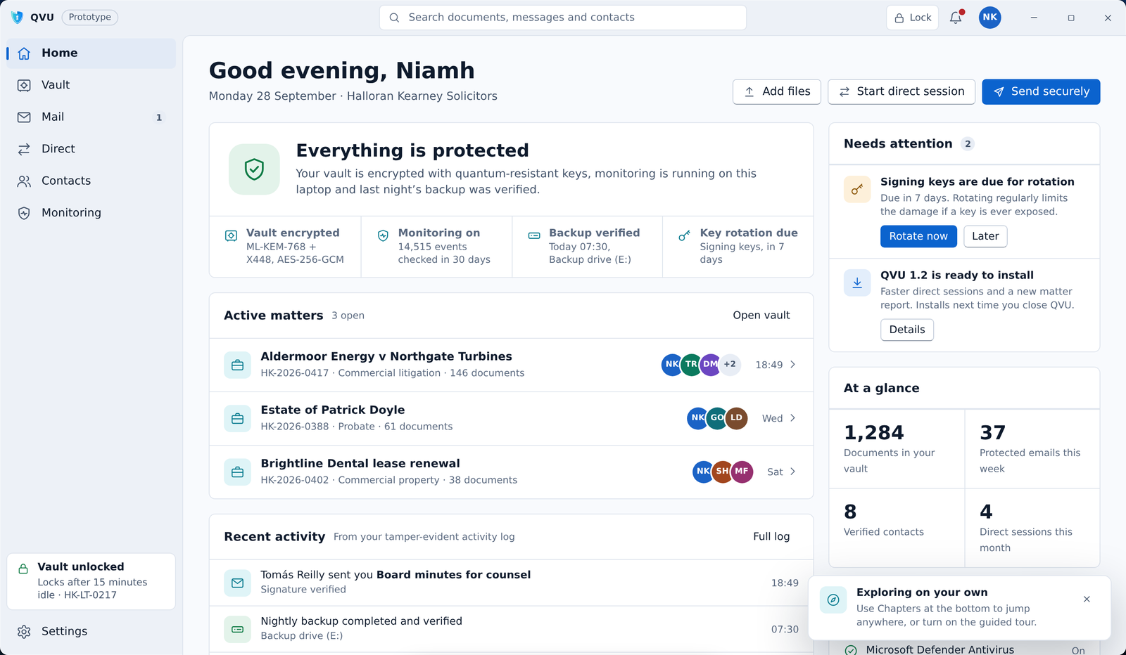 QVU dashboard design preview
